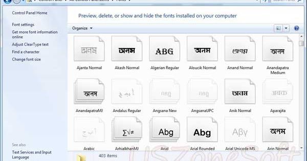 windows bangla font